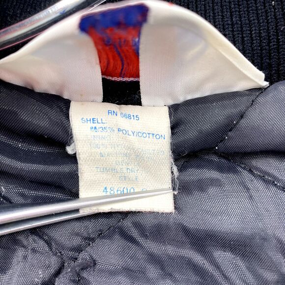 Vintage West Ark Bomber Jacket Medium Black Aztec Southwestern Varsity USA Made - Picture 7 of 15